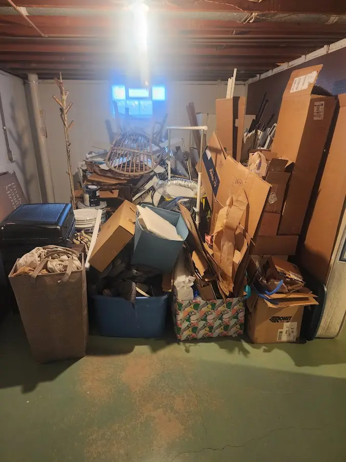 Roll-off dumpster container at job site for 8 Yard Dumpster Rental in Palm Beach